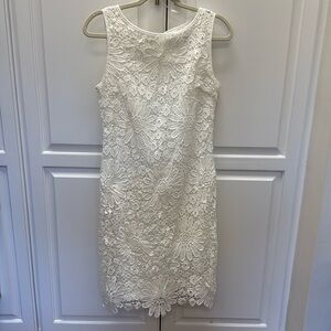 Leslie Fay white eyelet dress, size 10